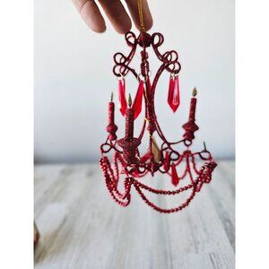 Katherine's collection chandelier AS IS ornament red glitter Valentine rhineston